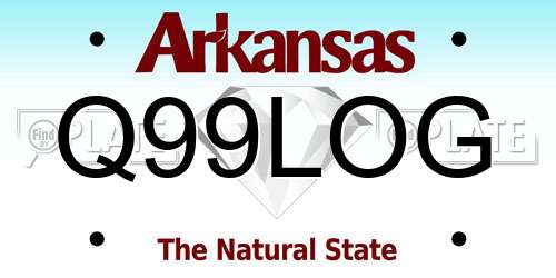 Q99LOG Arkansas License Plate