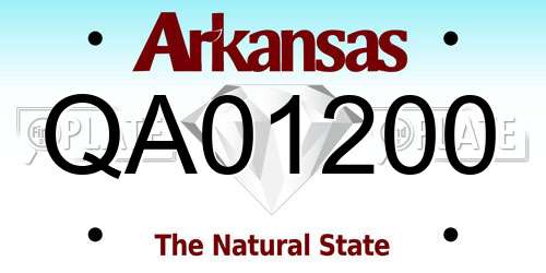 QA01200 Arkansas License Plate