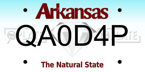 QA0D4P Arkansas License Plate