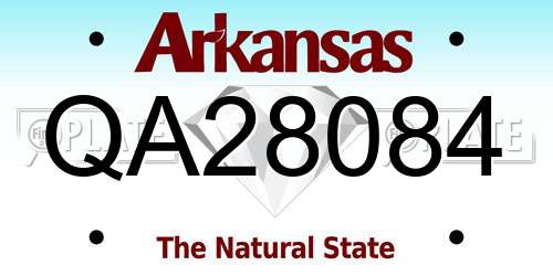QA28084 Arkansas License Plate