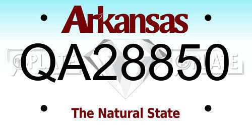 QA28850 Arkansas License Plate