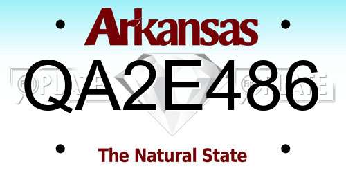 QA2E486 Arkansas License Plate