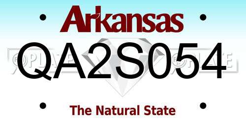 QA2S054 Arkansas License Plate