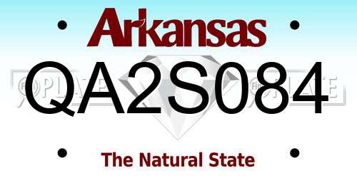 QA2S084 Arkansas License Plate
