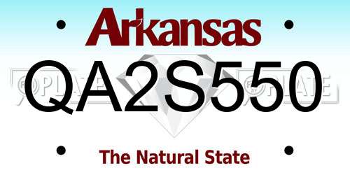 QA2S550 Arkansas License Plate