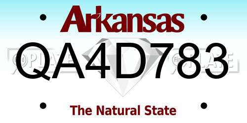 QA4D783 Arkansas License Plate