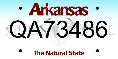 QA73486 Arkansas License Plate