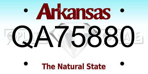 QA75880 Arkansas License Plate