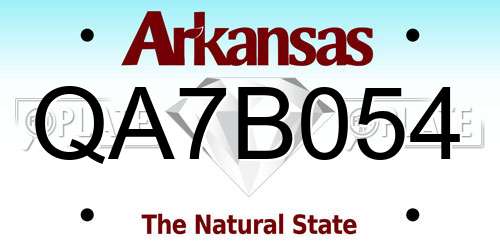 QA7B054 Arkansas License Plate