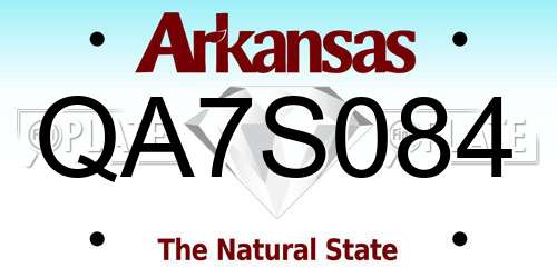 QA7S084 Arkansas License Plate