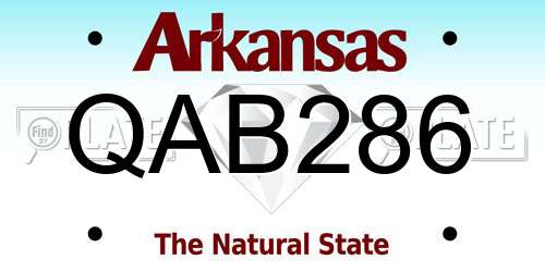 QAB286 Arkansas License Plate