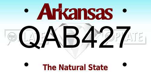 QAB427 Arkansas License Plate