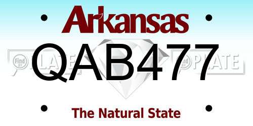 QAB477 Arkansas License Plate