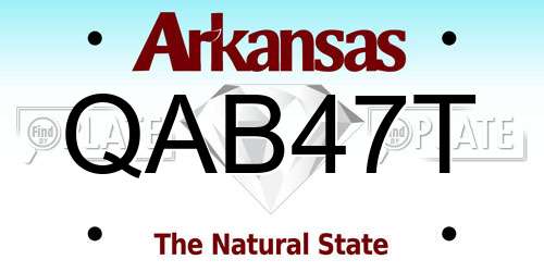 QAB47T Arkansas License Plate