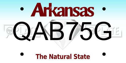 QAB75G Arkansas License Plate