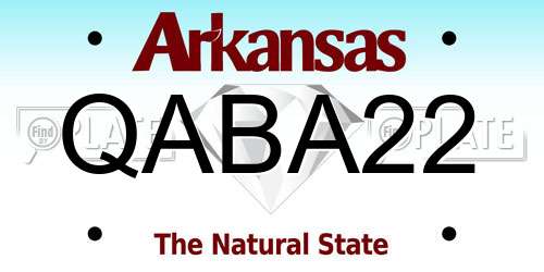 QABA22 Arkansas License Plate