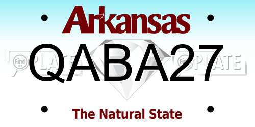 QABA27 Arkansas License Plate