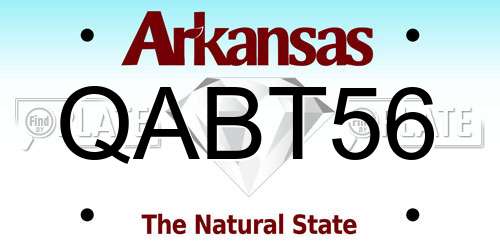 QABT56 Arkansas License Plate