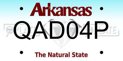 QAD04P Arkansas License Plate