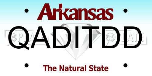 QADITDD Arkansas License Plate
