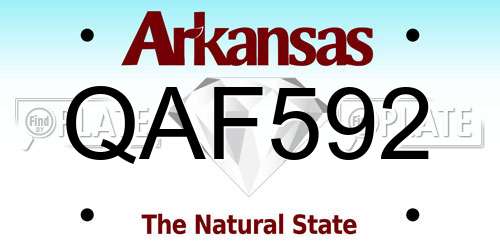 QAF592 Arkansas License Plate
