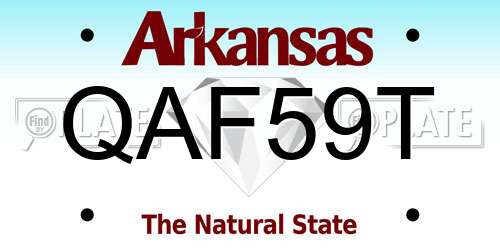 QAF59T Arkansas License Plate