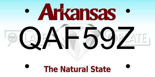 QAF59Z Arkansas License Plate