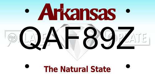 QAF89Z Arkansas License Plate