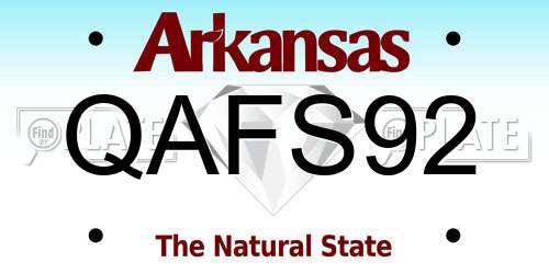 QAFS92 Arkansas License Plate