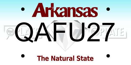 QAFU27 Arkansas License Plate