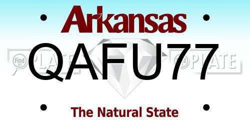 QAFU77 Arkansas License Plate