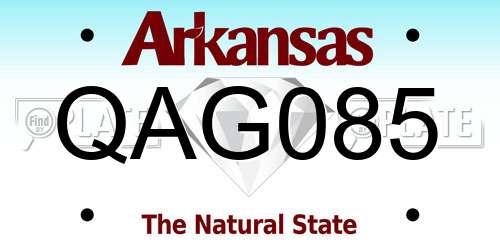 QAG085 Arkansas License Plate
