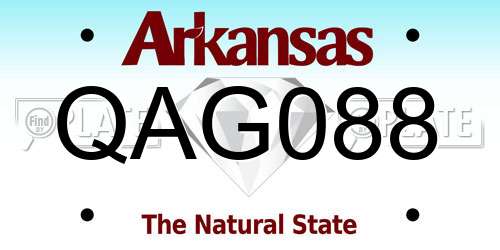 QAG088 Arkansas License Plate