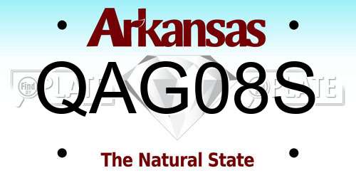QAG08S Arkansas License Plate