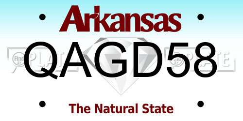 QAGD58 Arkansas License Plate