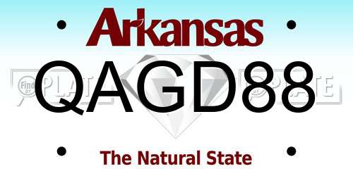 QAGD88 Arkansas License Plate