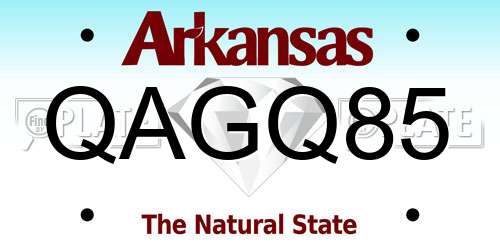 QAGQ85 Arkansas License Plate