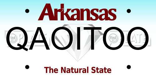 QAOITOO Arkansas License Plate