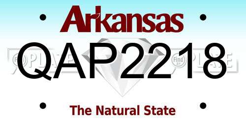 QAP2218 Arkansas License Plate