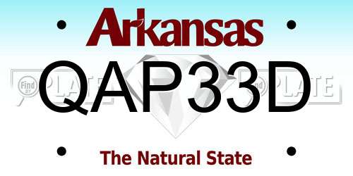 QAP33D Arkansas License Plate