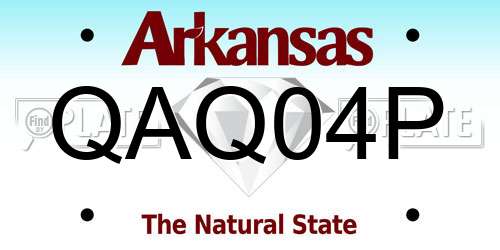 QAQ04P Arkansas License Plate