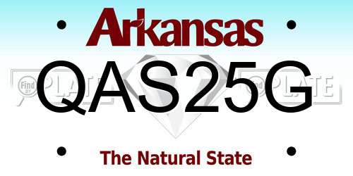 QAS25G Arkansas License Plate