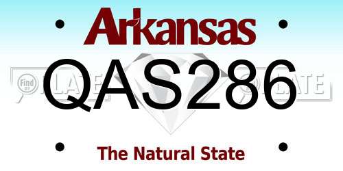 QAS286 Arkansas License Plate