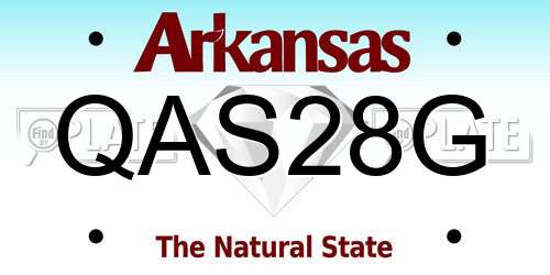 QAS28G Arkansas License Plate