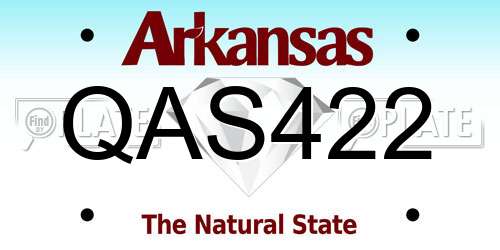QAS422 Arkansas License Plate