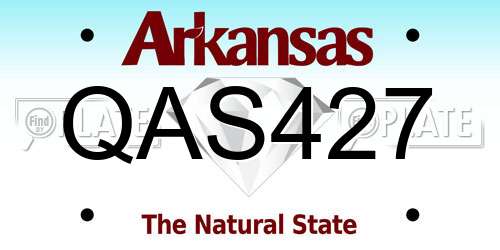 QAS427 Arkansas License Plate