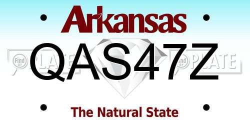 QAS47Z Arkansas License Plate