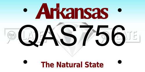 QAS756 Arkansas License Plate