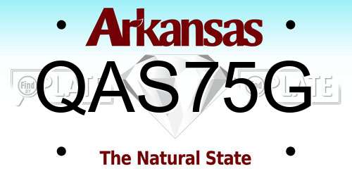 QAS75G Arkansas License Plate