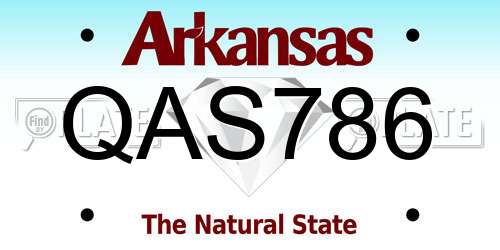 QAS786 Arkansas License Plate